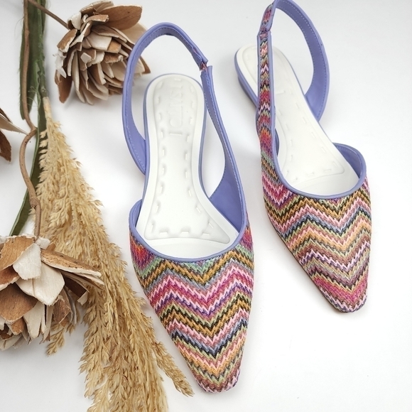 SARTO Purple Pink Weave Cutout Slingback Point Flats Sz 6m - Picture 12 of 12